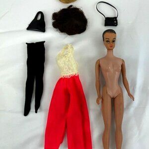 Vintage 1962 Strawberry Blonde/ Brown Wig Bubble Cut Midge Barbie Mattel Japan